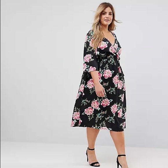 Influence Floral Print Wrap Midi Dress - Picture 2 of 6